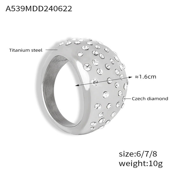 Wholesale Ring 316L Stainless Steel Gold Plated Geometric Design