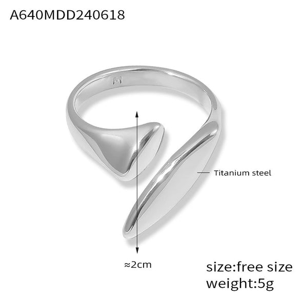 Wholesale Ring 316L Stainless Steel Goldplated Geometric Design Minimalism Style