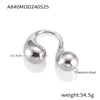 Wholesale Ring 316L Stainless Steel Goldplated Geometric Double Water Drop Opening Cold Style Simple Fashion Unisex