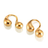 Wholesale Ring 316L Stainless Steel Goldplated Geometric Double Water Drop Opening Cold Style Simple Fashion Unisex