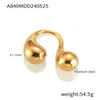 Wholesale Ring 316L Stainless Steel Goldplated Geometric Double Water Drop Opening Cold Style Simple Fashion Unisex