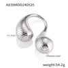 Wholesale Ring 316L Stainless Steel Goldplated Geometric Double Water Drop Opening Cold Style Simple Fashion Unisex