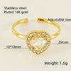 Wholesale Ring 316L Stainless Steel Highend Geometric Style Doublelayer Zirconiaembedded Love Ring For Women