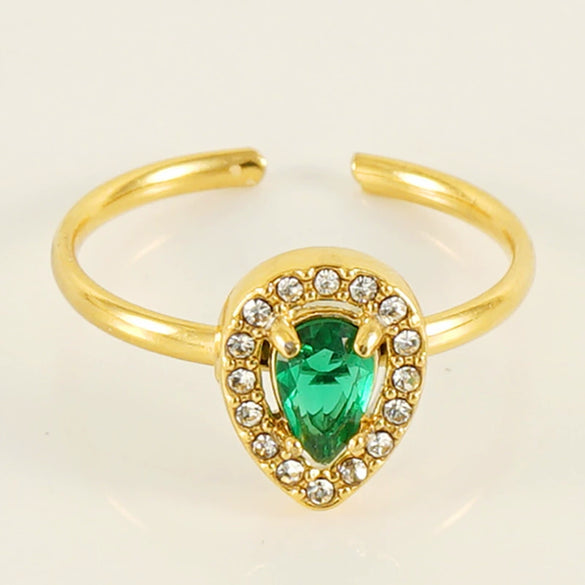 Wholesale Ring 316L Stainless Steel Highend Geometric Style Doublelayer Zirconiaembedded Love Ring For Women