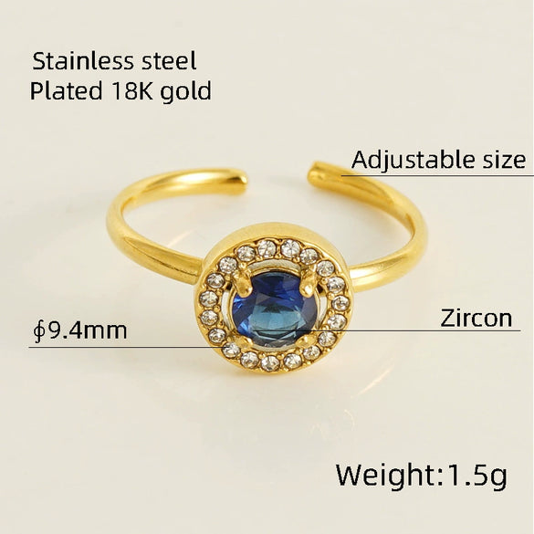 Wholesale Ring 316L Stainless Steel Highend Geometric Style Doublelayer Zirconiaembedded Love Ring For Women