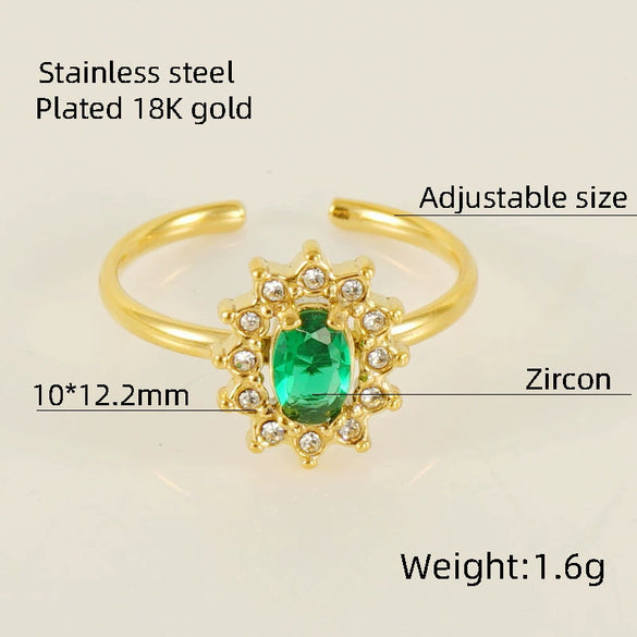 Wholesale Ring 316L Stainless Steel Highend Geometric Style Doublelayer Zirconiaembedded Love Ring For Women