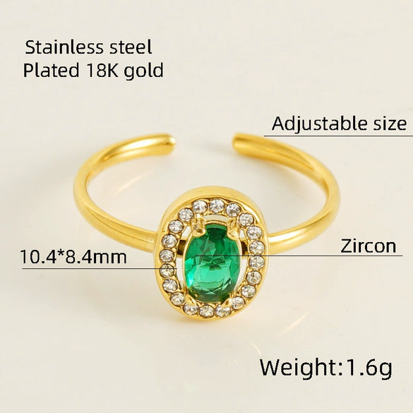 Wholesale Ring 316L Stainless Steel Highend Geometric Style Doublelayer Zirconiaembedded Love Ring For Women
