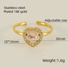 Wholesale Ring 316L Stainless Steel Highend Geometric Style Doublelayer Zirconiaembedded Love Ring For Women