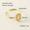 Wholesale Ring 316L Stainless Steel Highend Geometric Style Doublelayer Zirconiaembedded Love Ring For Women