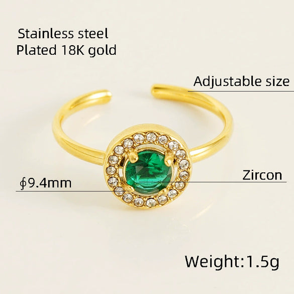 Wholesale Ring 316L Stainless Steel Highend Geometric Style Doublelayer Zirconiaembedded Love Ring For Women