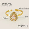 Wholesale Ring 316L Stainless Steel Highend Geometric Style Doublelayer Zirconiaembedded Love Ring For Women