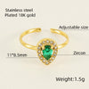 Wholesale Ring 316L Stainless Steel Highend Geometric Style Doublelayer Zirconiaembedded Love Ring For Women