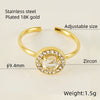 Wholesale Ring 316L Stainless Steel Highend Geometric Style Doublelayer Zirconiaembedded Love Ring For Women