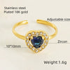 Wholesale Ring 316L Stainless Steel Highend Geometric Style Doublelayer Zirconiaembedded Love Ring For Women