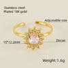 Wholesale Ring 316L Stainless Steel Highend Geometric Style Doublelayer Zirconiaembedded Love Ring For Women