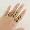 Wholesale Ring 316L Stainless Steel Highend Geometric Style Doublelayer Zirconiaembedded Love Ring For Women