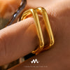 Wholesale Ring 316L Stainless Steel 18K Gold Plated Ushaped Geometric Simple Style
