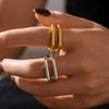 Wholesale Ring 316L Stainless Steel 18K Gold Plated Ushaped Geometric Simple Style
