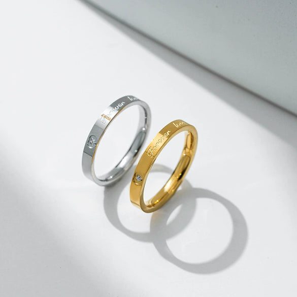 Wholesale Ring Titanium Steel Letter Light Luxury Jewelry For Women And Couples Electroplated