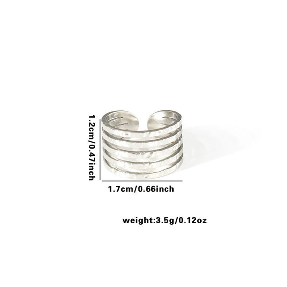 Wholesale Ring Titanium Steel Multi Layer Geometric Disc Electroplated With Letters Numbers Text