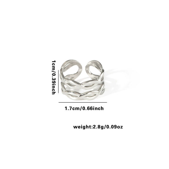 Wholesale Ring Titanium Steel Multi Layer Geometric Disc Electroplated With Letters Numbers Text