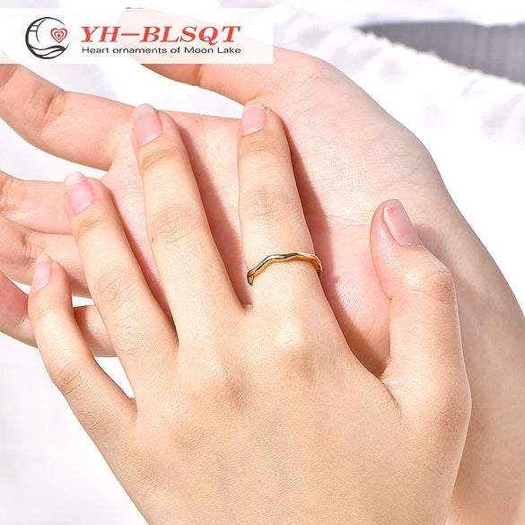 Wholesale Ring Titanium Steel Plated Gold Geometric Style Women's