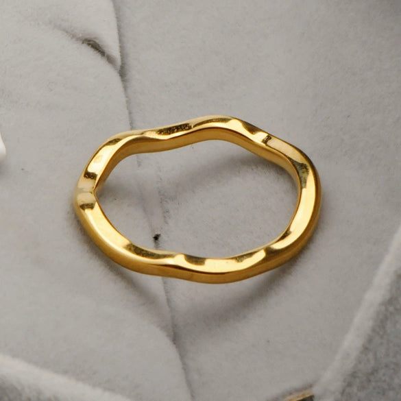 Wholesale Ring Titanium Steel Plated Gold Geometric Style Women's