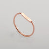 Wholesale Ring Titanium Steel Plated 18K Rose Gold Simple Love Letter Square Thin Coil Women's Fashion Tail Ring