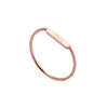 Wholesale Ring Titanium Steel Plated 18K Rose Gold Simple Love Letter Square Thin Coil Women's Fashion Tail Ring