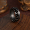 Wholesale Ring Titanium Steel Retro Distressed Style With Roman Numeral And Rotatable Chain Design