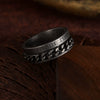 Wholesale Ring Titanium Steel Retro Distressed Style With Roman Numeral And Rotatable Chain Design