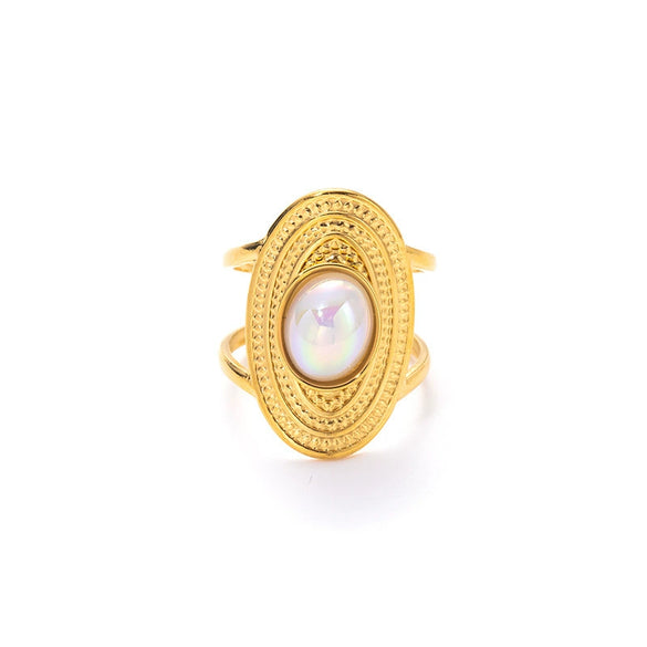 Wholesale Ring Titanium Steel Retro Exaggerated Stylish Geometric U Shape Electroplating For Women