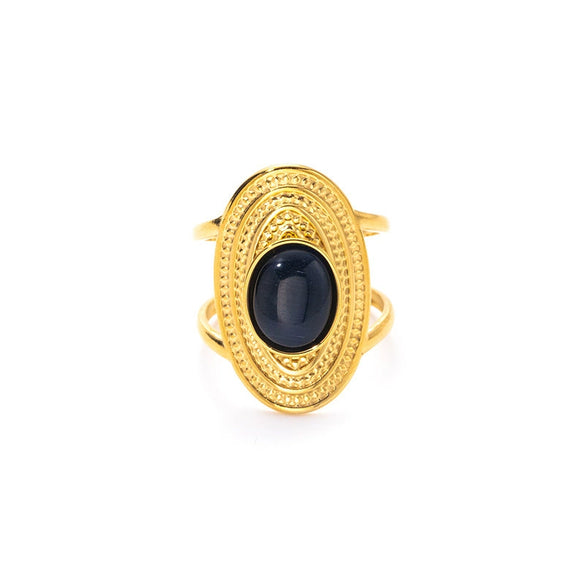 Wholesale Ring Titanium Steel Retro Exaggerated Stylish Geometric U Shape Electroplating For Women
