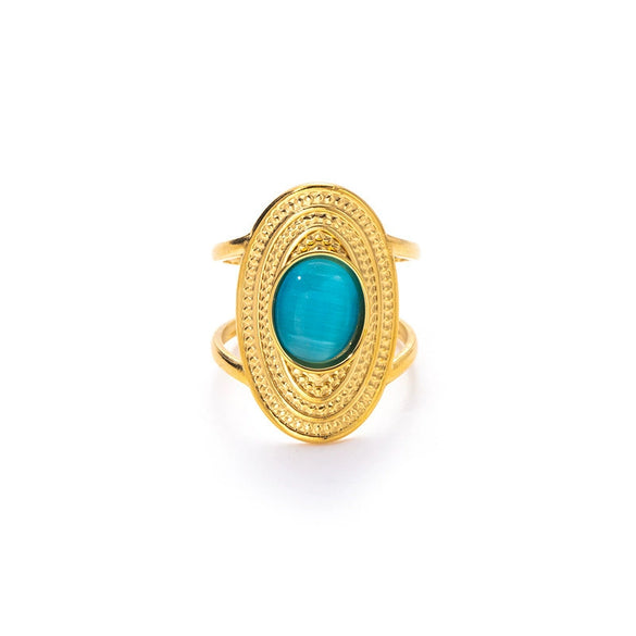 Wholesale Ring Titanium Steel Retro Exaggerated Stylish Geometric U Shape Electroplating For Women