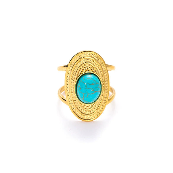 Wholesale Ring Titanium Steel Retro Exaggerated Stylish Geometric U Shape Electroplating For Women