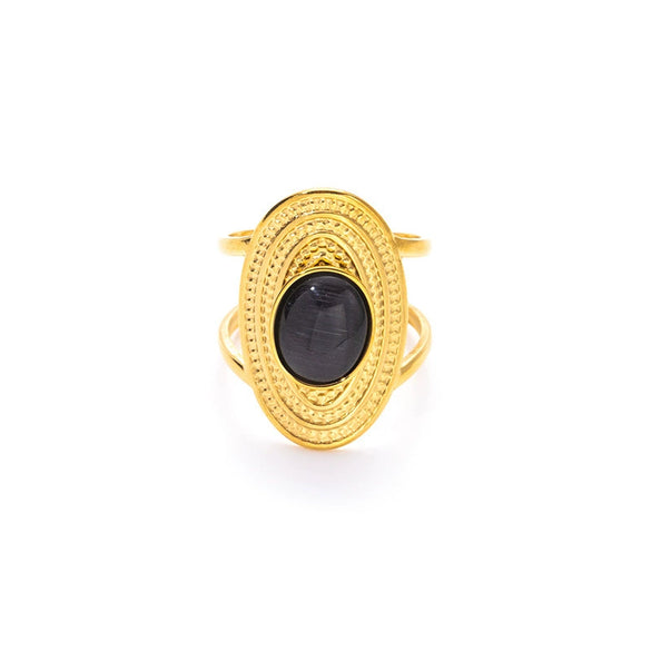 Wholesale Ring Titanium Steel Retro Exaggerated Stylish Geometric U Shape Electroplating For Women