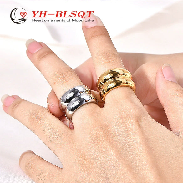 Wholesale Ring Titanium Steel Simple Style With Letters Numbers Text Electroplating For Women