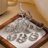 Wholesale Ring Titanium Steel Snakeshaped Interwoven Heart Shape Flower Leaves Letters Numbers Text Electroplated Retro Unisex