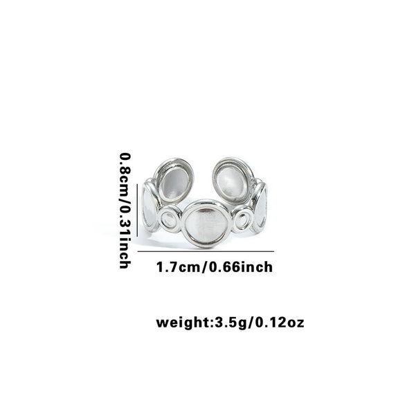 Wholesale Ring Titanium Steel Snakeshaped Interwoven Heart Shape Flower Leaves Letters Numbers Text Electroplated Retro Unisex
