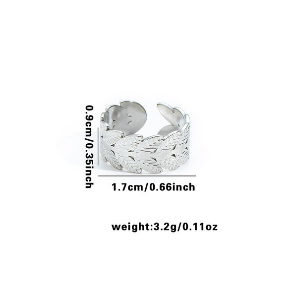 Wholesale Ring Titanium Steel Snakeshaped Interwoven Heart Shape Flower Leaves Letters Numbers Text Electroplated Retro Unisex