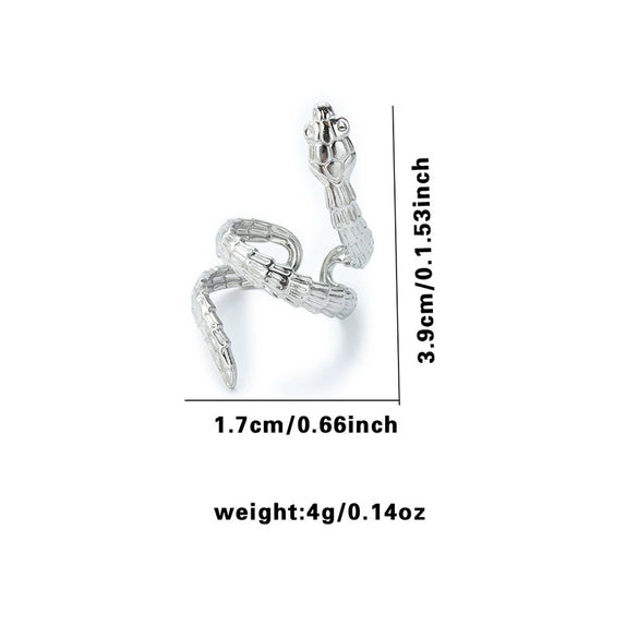 Wholesale Ring Titanium Steel Snakeshaped Interwoven Heart Shape Flower Leaves Letters Numbers Text Electroplated Retro Unisex