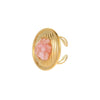 Wholesale Ring Titanium Steel Stainless Steel Round Inlaid With Natural Stone Light Luxury Style Electroplating For Women