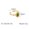 Wholesale Ring Titanium Steel Zircon Geometric Open Jewelry Electroplated