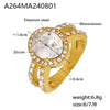 Wholesale Ring 316L Stainless Steel Zircon Rhinestone Geometric Electroplated Oval For Women