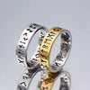 Wholesale Ring Viking Style Hollow Steel With Letters Numbers Text Electroplated
