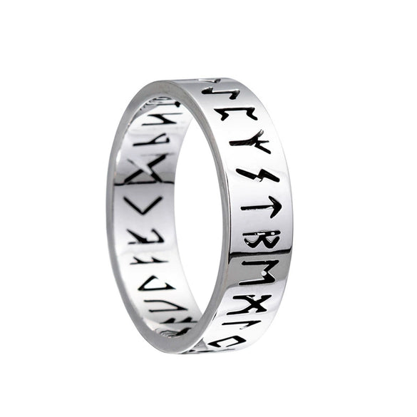 Wholesale Ring Viking Style Hollow Steel With Letters Numbers Text Electroplated