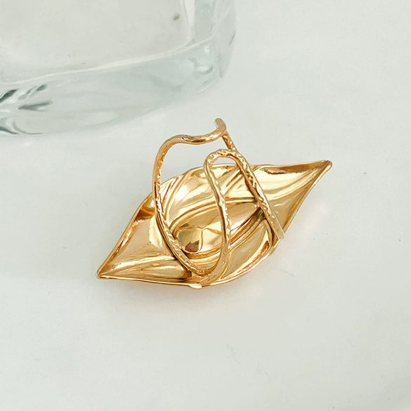 Wholesale Ring Vintage Antique Style Stainless Steel Pink Gem Open With Electroplating