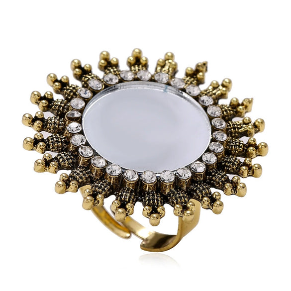 Wholesale Ring Zinc Alloy Geometric Electroplating Fashion Simple Trend Retro Personality Exaggerated Creative Opening Adjustable Unisex