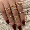 Wholesale Ring Zinc Alloy Geometric Old Style Women's Multijoint Love Ring Set