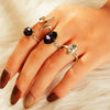Wholesale Ring Zinc Alloy Geometric Old Style Women's Multijoint Love Ring Set